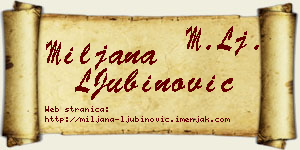Miljana LJubinović vizit kartica